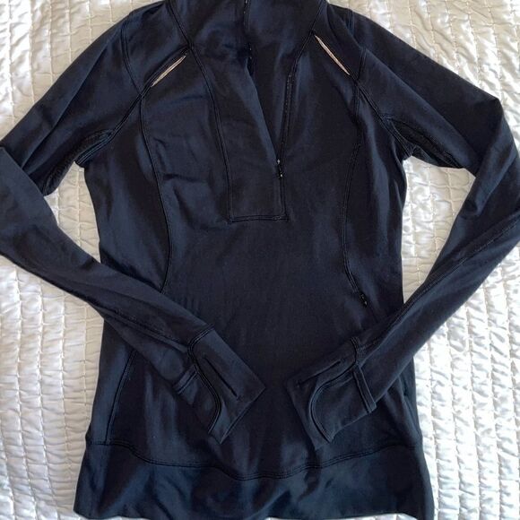 Lululemon Athletica Think Fast Black Half Zip Pullover | SZ 6 - Picture 4 of 16